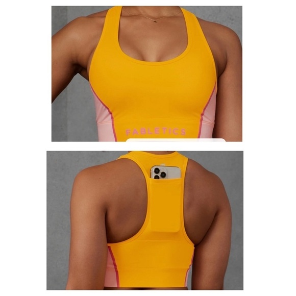 Fabletics Other - NWT Fabletics On the Go Medium Impact Bra | Afternoon Sun/Pink Buttercream | M |